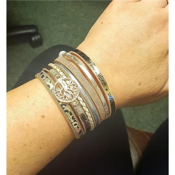Inspirational Tree of Life Leather Bracelets for Women - Picture 1 of 9